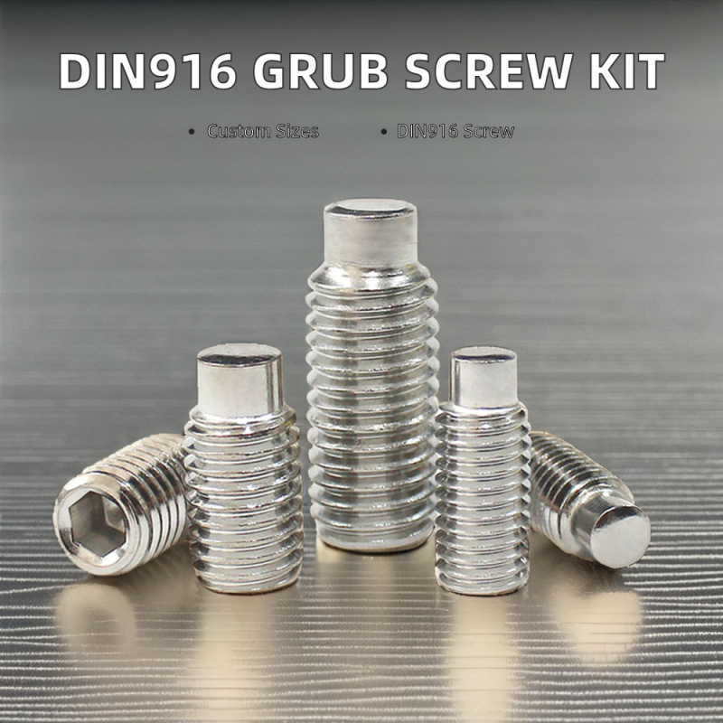 Wholesale DIN916 Stainless Steel and Brass Hex Socket Set Screw 5/8-27 ~ 1/4 3/8 M3 M4 M8 Galvanized Slotted Flat Point Grub