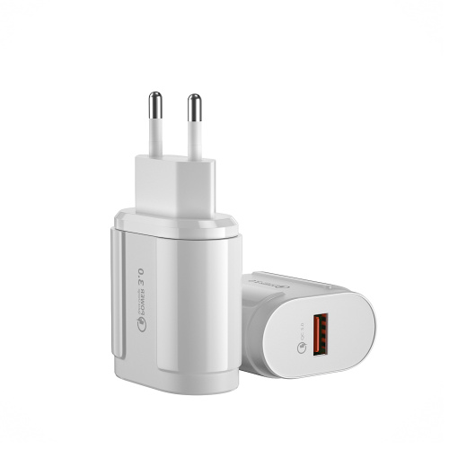 1-Port QC3.0 Duvar Hızlı Şarj 18W USB Şarj Cihazı