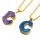 Colorful Crystal Alphabet Letter C Pendant Necklace