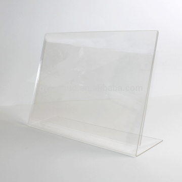 Bank counter top slanted acrylic sign menu holder