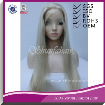 Virgin Brazlian hair full lace wig , long straight hair full lace wig , grey hair full lace wigs