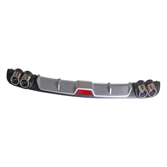 High-Quality Universal Rear Lip with Exhaust for Car - Black/Silver Bumper Diffuser - Hot Sale