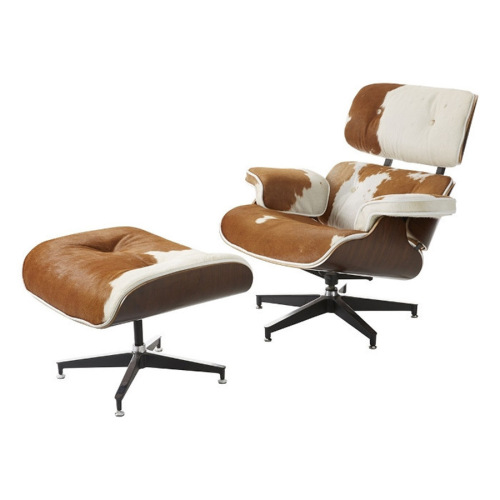 Classic Leather Replica Eames Lounge Chair and Ottoman