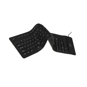 USB 2.0 Flexible 109-Key Keyboard - Waterproof Silicone Membrane Keypad for Windows PC/Laptop