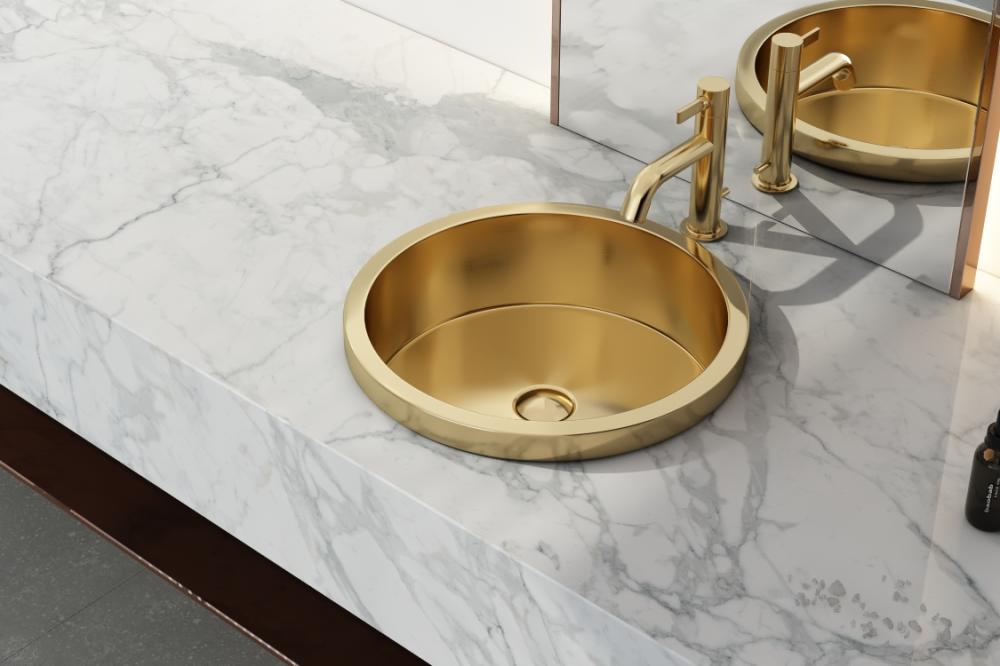 304 Handmade Bathroom Products Sink PVD Gold