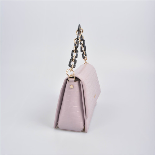 square handbag with chain handle