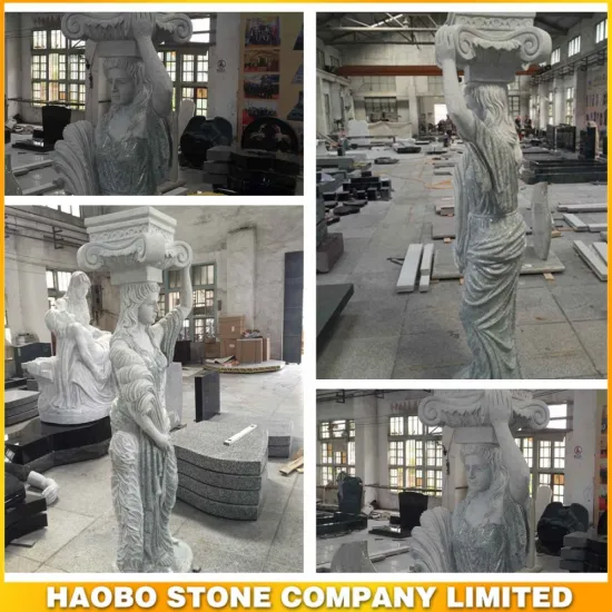 Gray granite stone statue life size