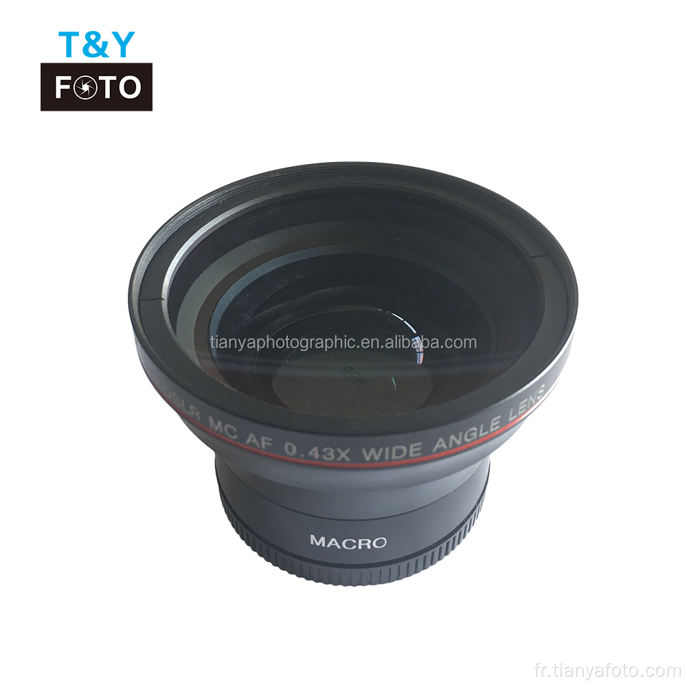 58mm 0.43X HD grand angle + objectif de caméra macro