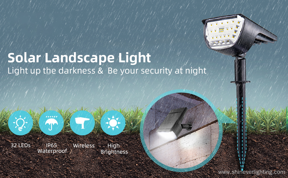 Solar Landscape Spotlights Outdoor Solar Powered Wall Lights