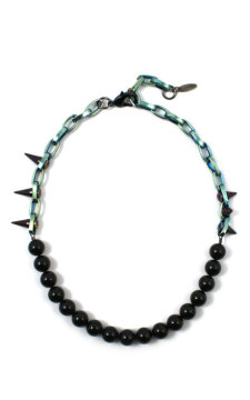 Progettazione con catena di mano samoano bracciale nero in rilievo & falso proiettile per uomini