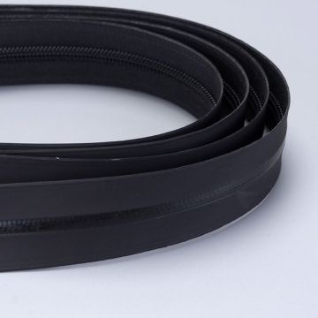 Elegant black separating zipper for garment