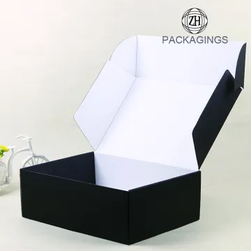 Gold foil stamping matt black gift shipping box