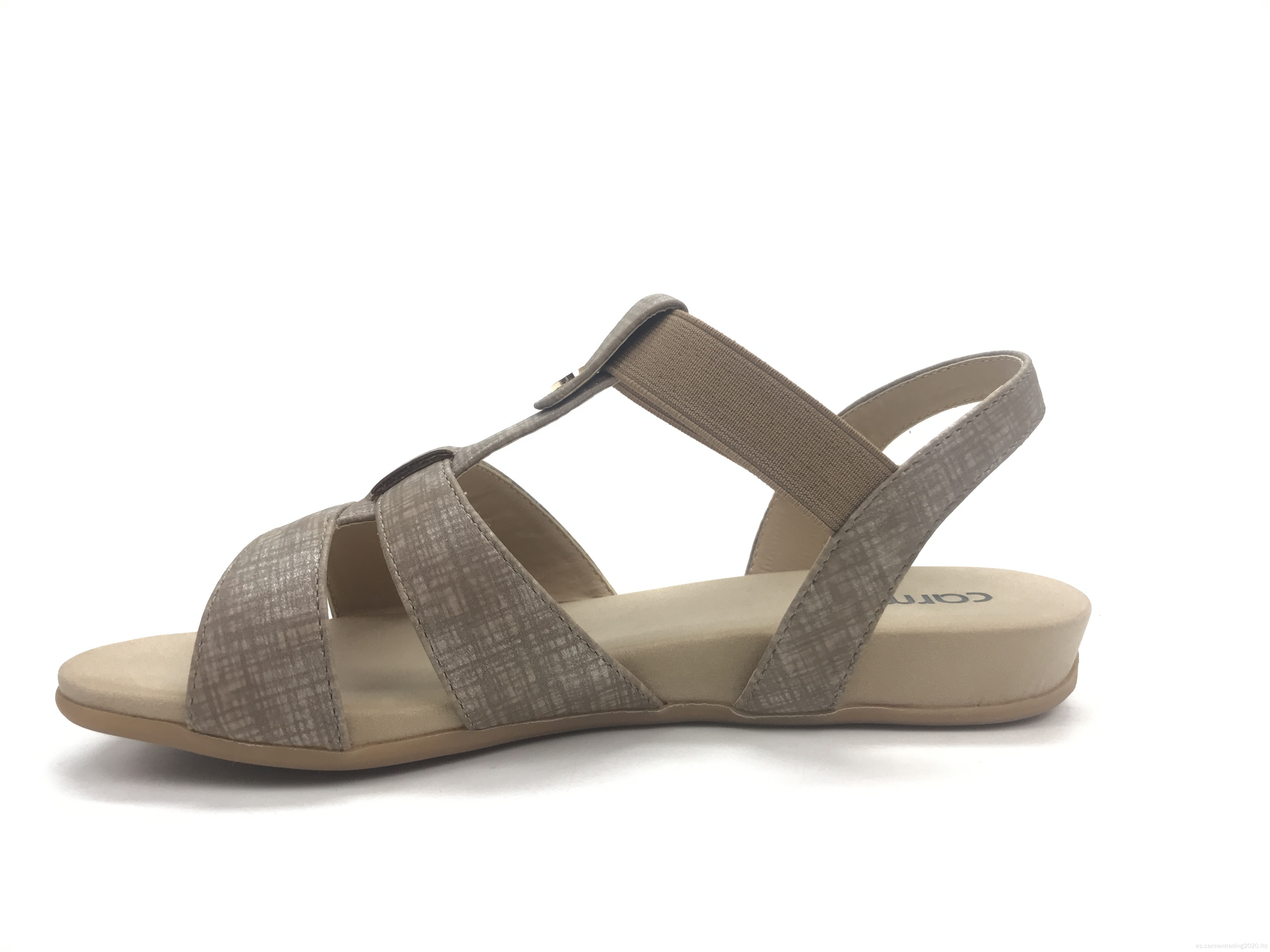 Sandalias femeninas Sandalias de comodidad elástica de correa de espalda