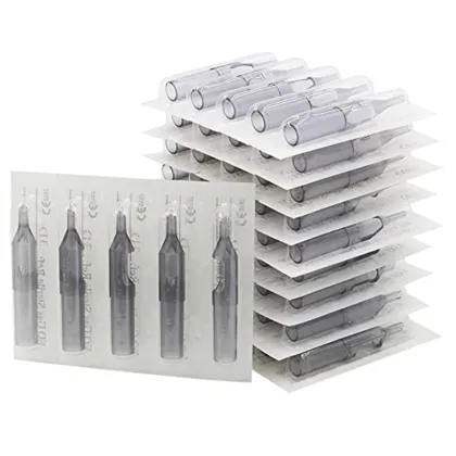 Tattoo Needles and Tips Set 50pcs Disposable Mixed Tattoo Needles and 50pcs Assorted Sterilized Disposable Tattoo Tip for Tattoo