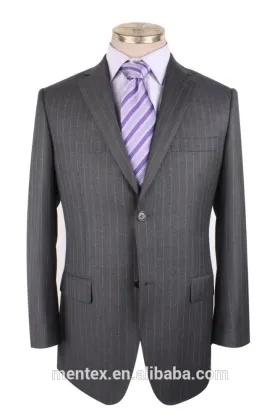 gery wide strips with 100%wool suit