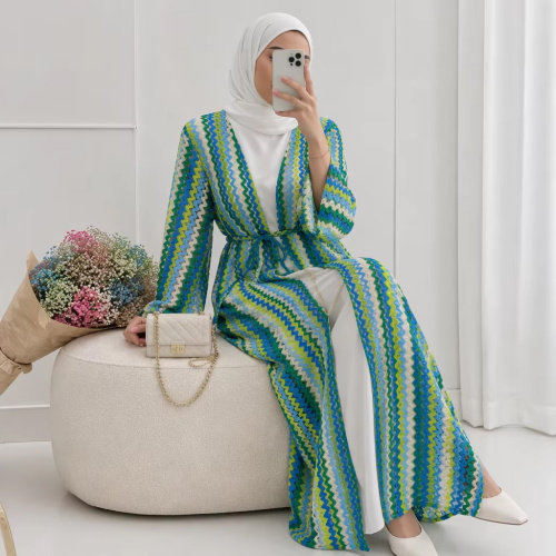 Crochet suunka furan ee Abaya Cardigan