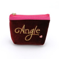 Angel style velvet embroidered coin purse