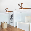 Wooden smart WiFi ceiling fan with light