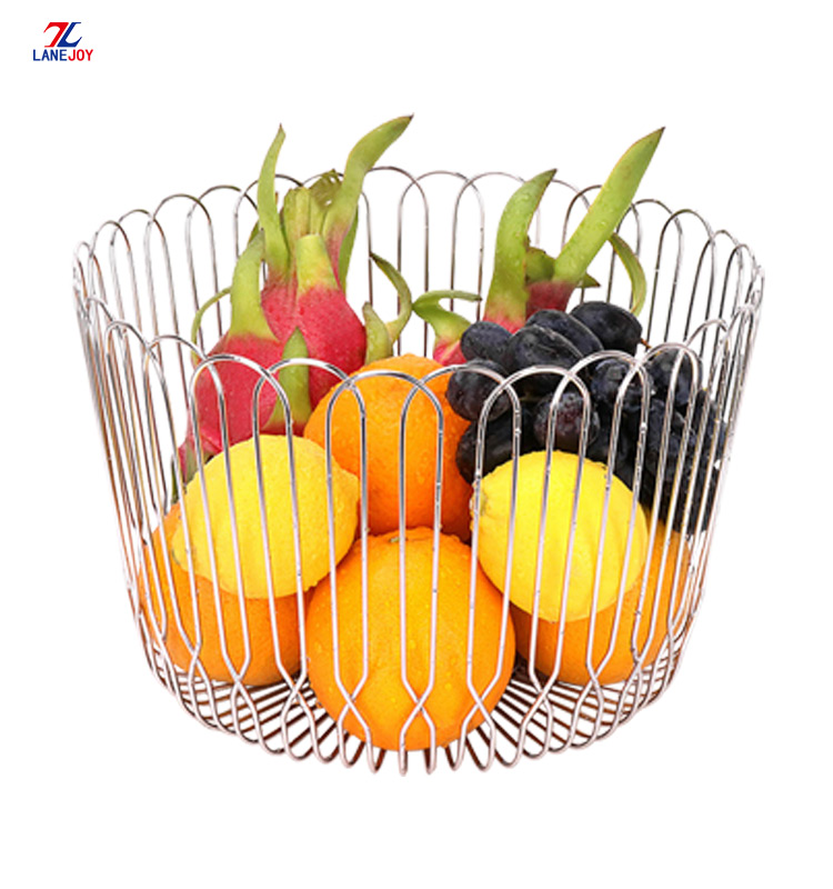 Stainless Steel Kitchen Metal Wire Fruit Storage Basket