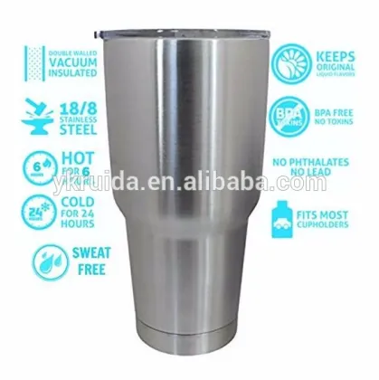 30 oz double wall stainless steel rambler travel tumbler