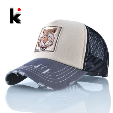 Animals Embroidery Baseball Caps Snapback Hip Hop Bone Men Breathable Mesh Visor Hats Women Streetwear Trucker Cap Wholesale