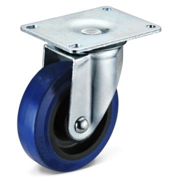 Flate Plate new Swivel Elastic Rubber Casters