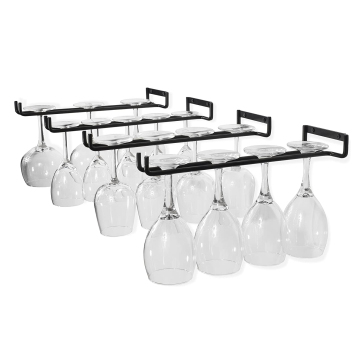 Industrial Vintage Wrought Iron Wall-Mountable Wine Glass Holder