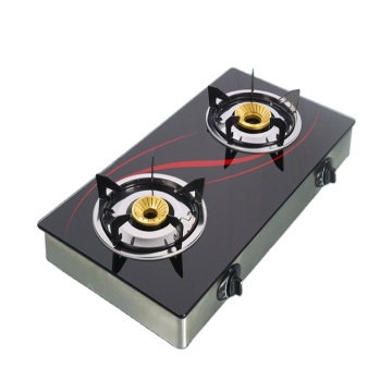 Economic glass top durable single gun cast iron burner gas stove cooker