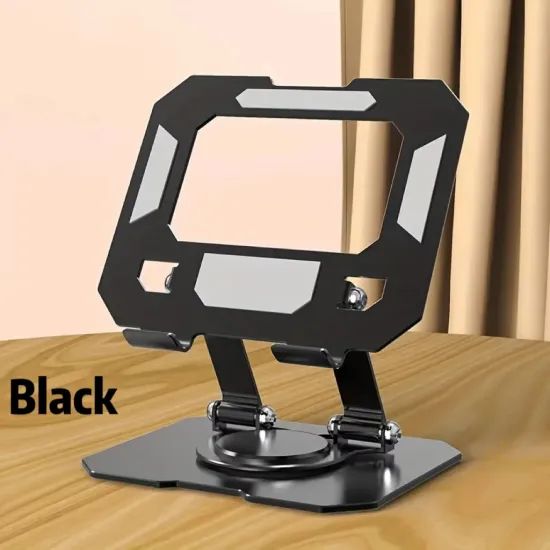 Adjustable Folding Metal Laptop & Phone Stand with Leather