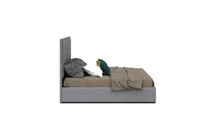 Luxury confortable fabric and leather upholstery bed