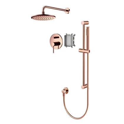 Copper Shower Systems With Rain Shower And Handheld