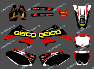 0015 Honda Motorcycle GRAPHICS&BACKGROUNDS DECALS STICKERS Kits for CR125 CR250 2002 2003 2004 2005 06 07 08 09 10 11 2012