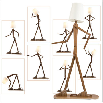 LEDER Wooden Corner Floor Lamp