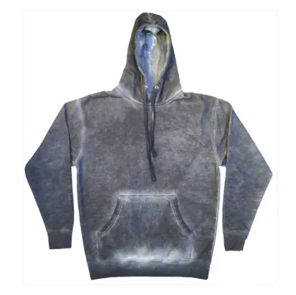 Sun Faded Hoodie Streetwear Men Navy Oil Wash