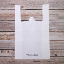 Food grade large transparent biodegradable t-shirt bag