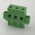 Vertical pluggable terminal block with locking screws