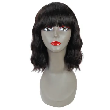Short Body Wave Human Hair Wigs For African American Women Indian Human Hair Natural Color Wigs 12" 130g Machine Human Hair Wigs