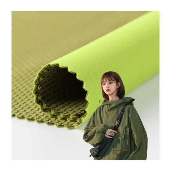 Recycle 100% Polyester Softshell 3-Layer Hiking Fabric - 4-Way Stretch Jacquard Woven Windproof Waterproof Outdoor