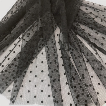 Tissu maillé DOT floqué pour la robe et la décoration