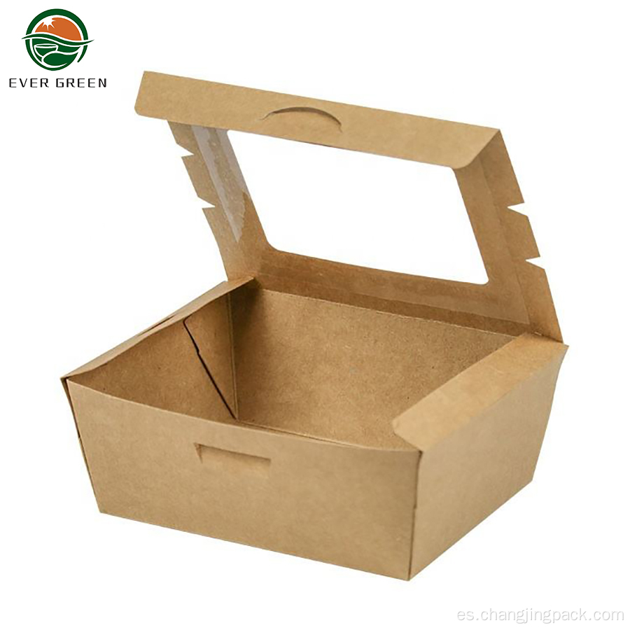 Caja de papel para llevar para comida para comida para comida de comida kraft personalizada desechable