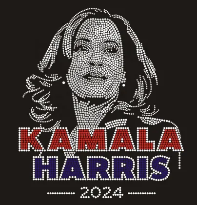 2024 New Arrival Kamala Harris Rhinestone Heat Transfers for T-Shirt & Hoodie