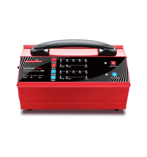 UP600AC DUO 2X600W 25A 2-6S Battery UAV Drone Charger Dual Balance Charger for agriculture UAV Drone RC Charger Red color JMRRC