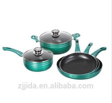 Aluminum non stick coating circle edge shiny cookware set