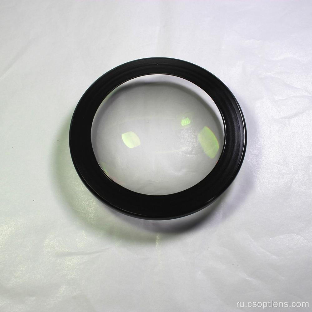 Стеклянная сферическая линза-мениск диаметром 75 мм