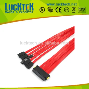 SFF-8484 SAS 32 pin 4x SATA Fanout Cable with power, 1.0m