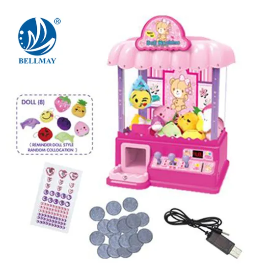 Doll catcher machine with light and music, candy grabber, children play toys