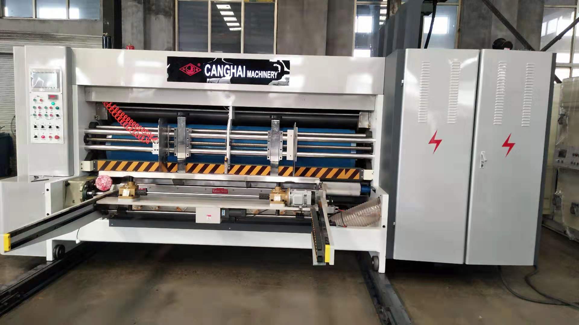 2 colour flexo printing slotting die cutting machine