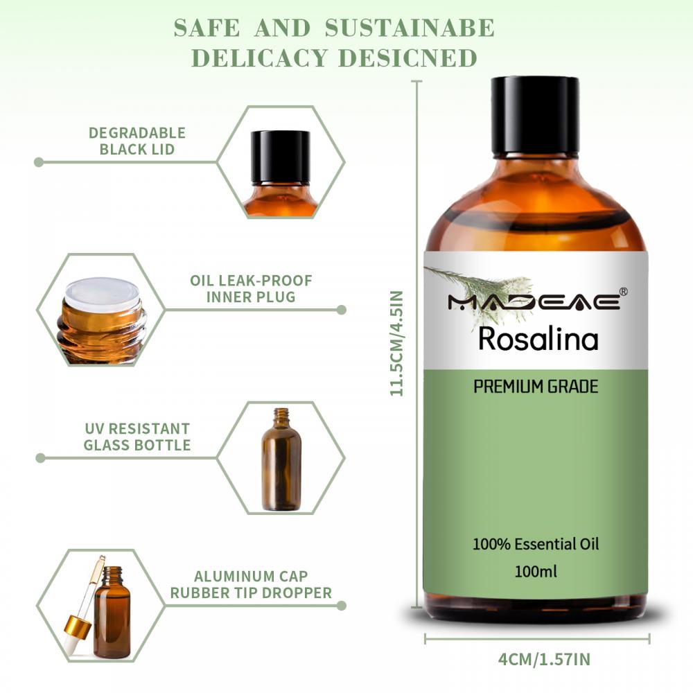 Aceite esencial de rosalina al por mayor para difusor 100% puro aceite de rosalina orgánico para el cuidado del cabello de la piel, jabón