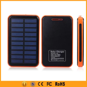 Portable Dual USB Waterproof Solar Powerbank 10000 mah Black/Orange