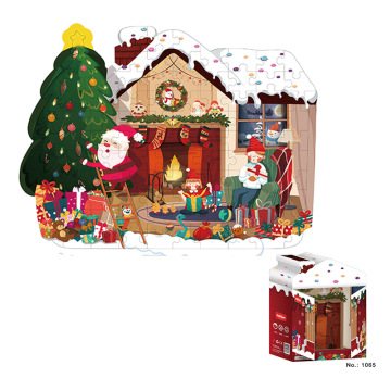 100-Piece Kids' Christmas House Jigsaw Puzzle: Educational Toy in a House-Shaped Gift Box
